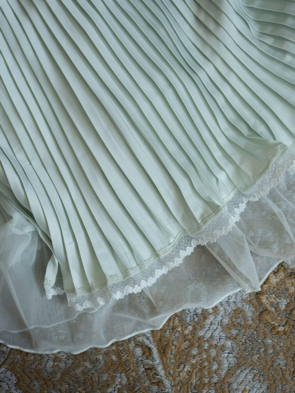 Mint Lace Trim Nightie - Light & Silky Sleepwear