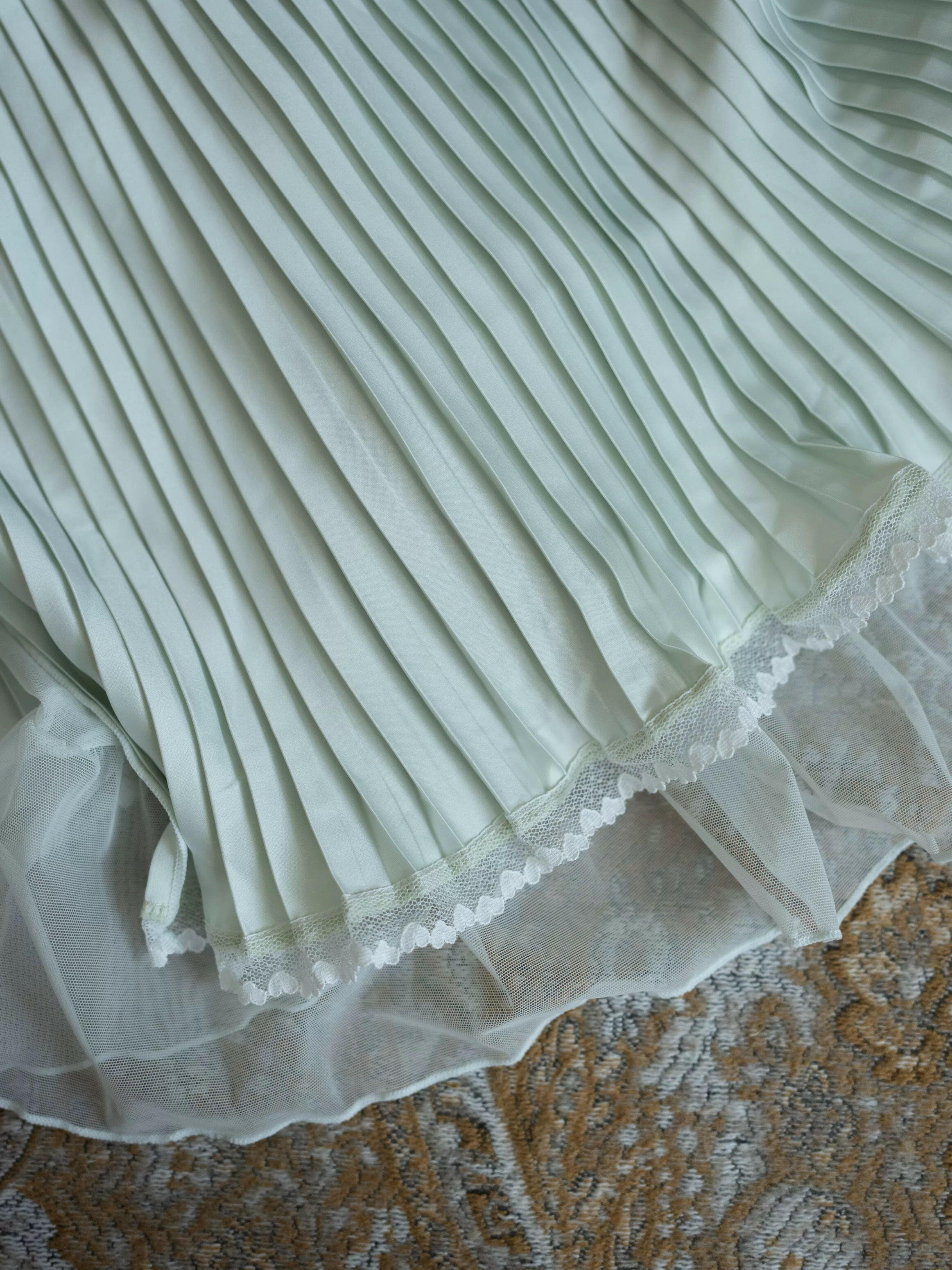 Mint Lace Trim Nightie - Light & Silky Sleepwear