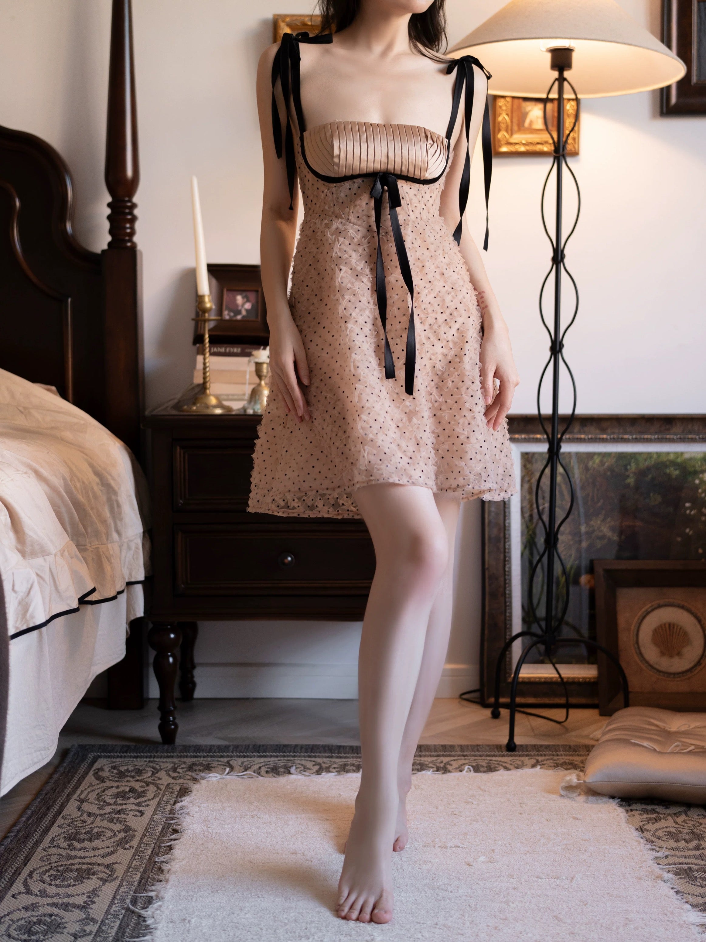 Apricot Mesh Slip Nightgown - Perfect holiday pajamas