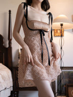 Apricot Mesh Slip Nightgown