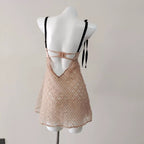 Apricot Mesh Slip Nightgown