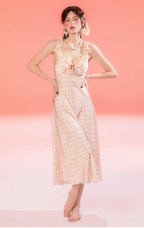 Lace & Satin Pink Pajamas Slip Dress