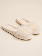 Cream Feather Loungewear Slippers