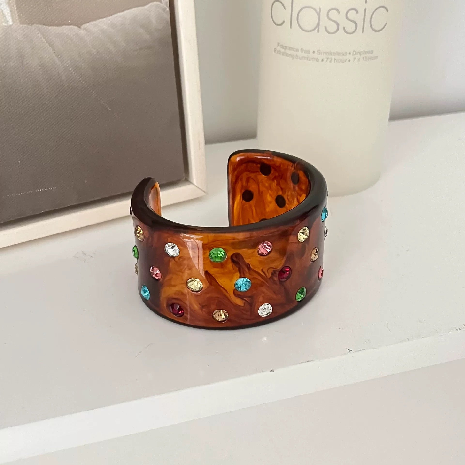 Retro Wood & Resin Cuff Bangles