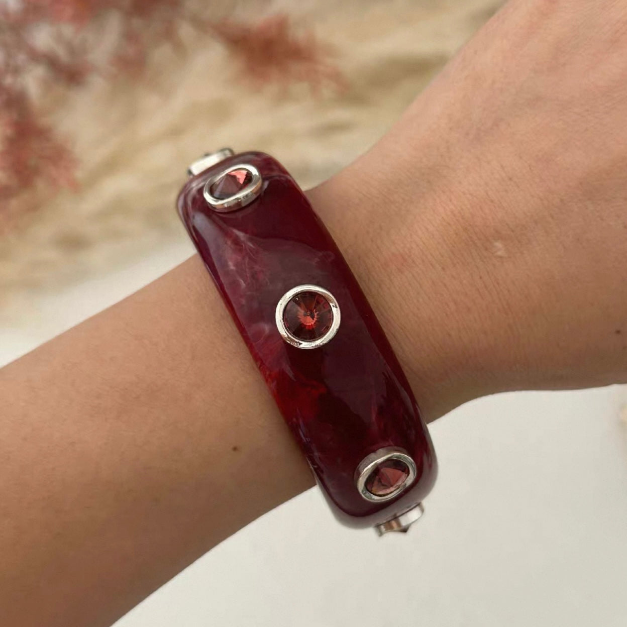Retro Wood & Resin Cuff Bangles