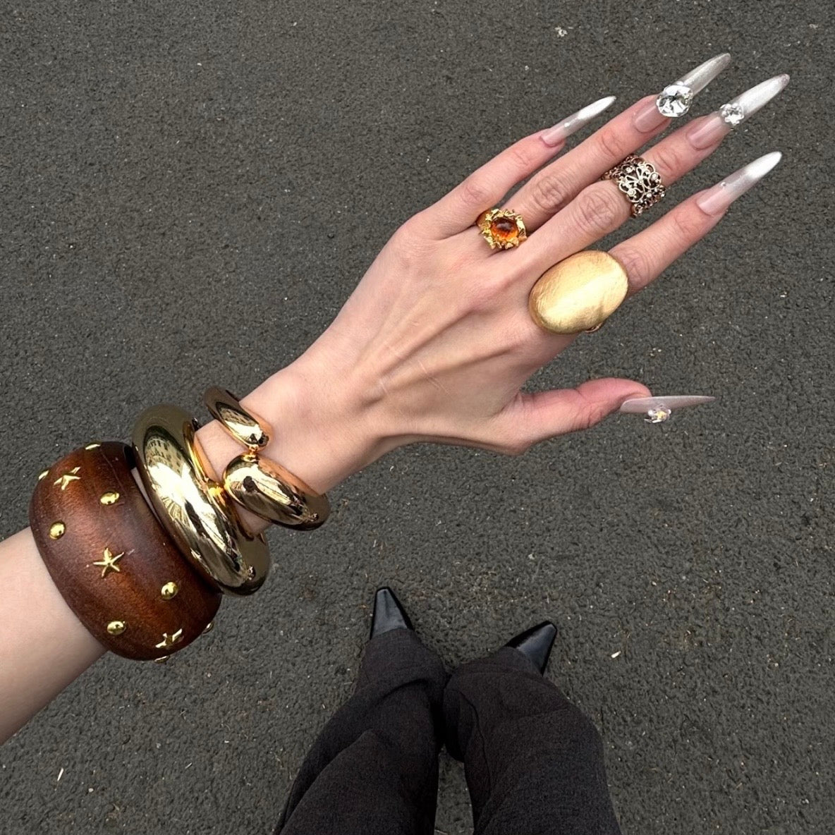 Gold & Wooden Set