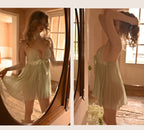 Satin Bow Lace Loungewear