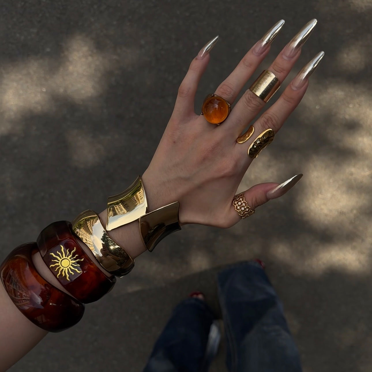 Gold & Tortoiseshell Bangle Set
