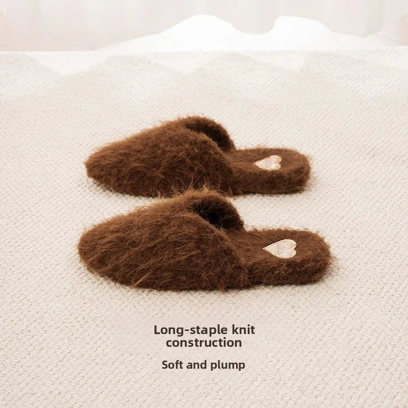 Woolen Warm Slippers with Heart