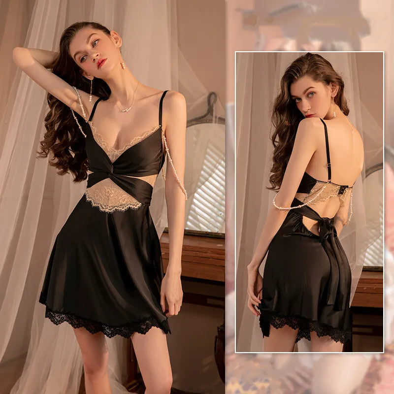 Pearl Tassels Lace nightgown