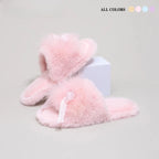 Plush Bow Slippers