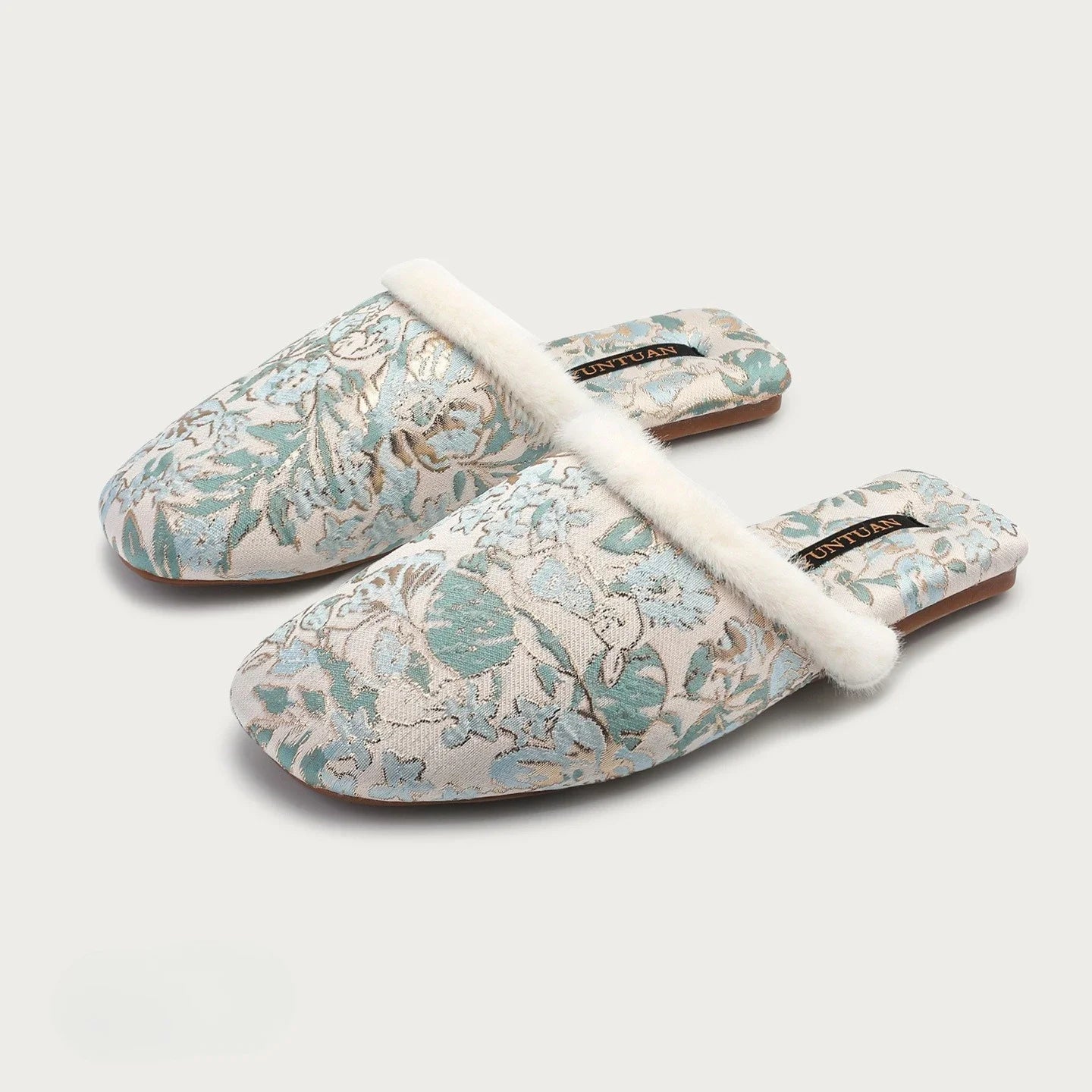 Floral Pattern Jacquard Cotton Slipper