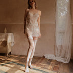 White Wedding Flower Embroidery Nightdress