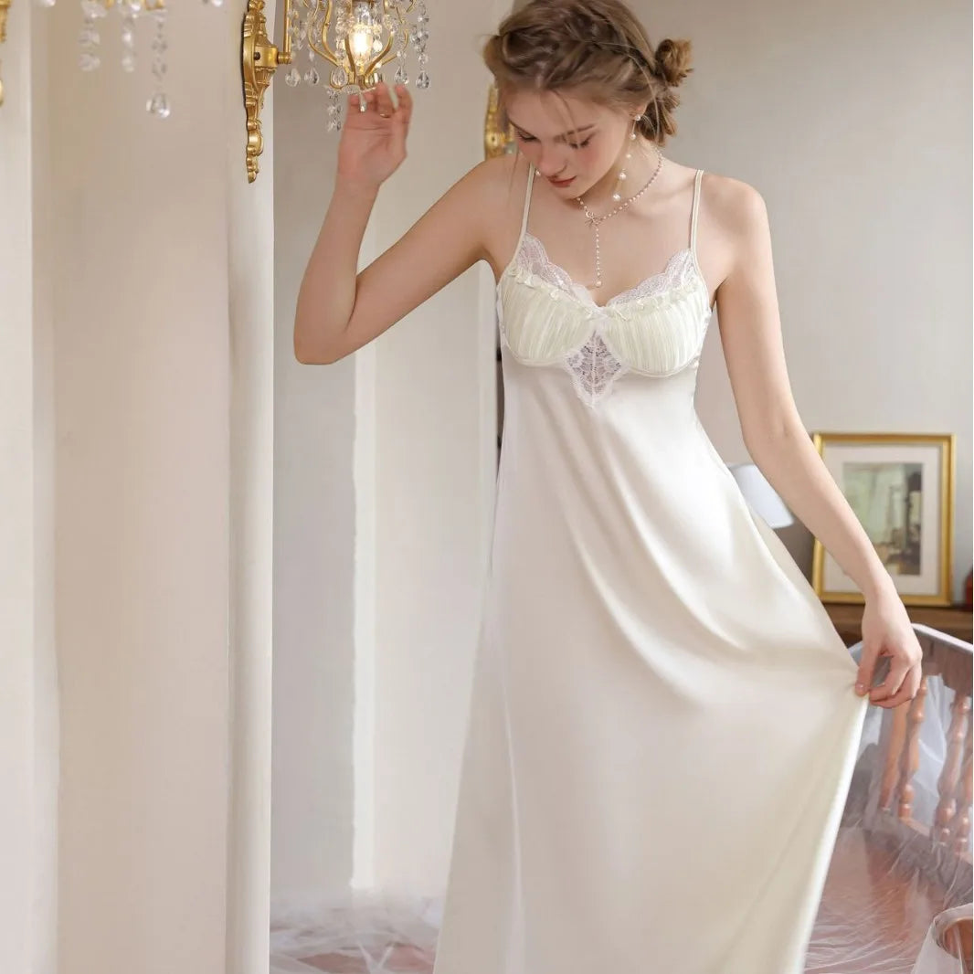 Silk Suspender Long Nightdress