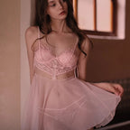 Mesh Lace Suspender Nightdress