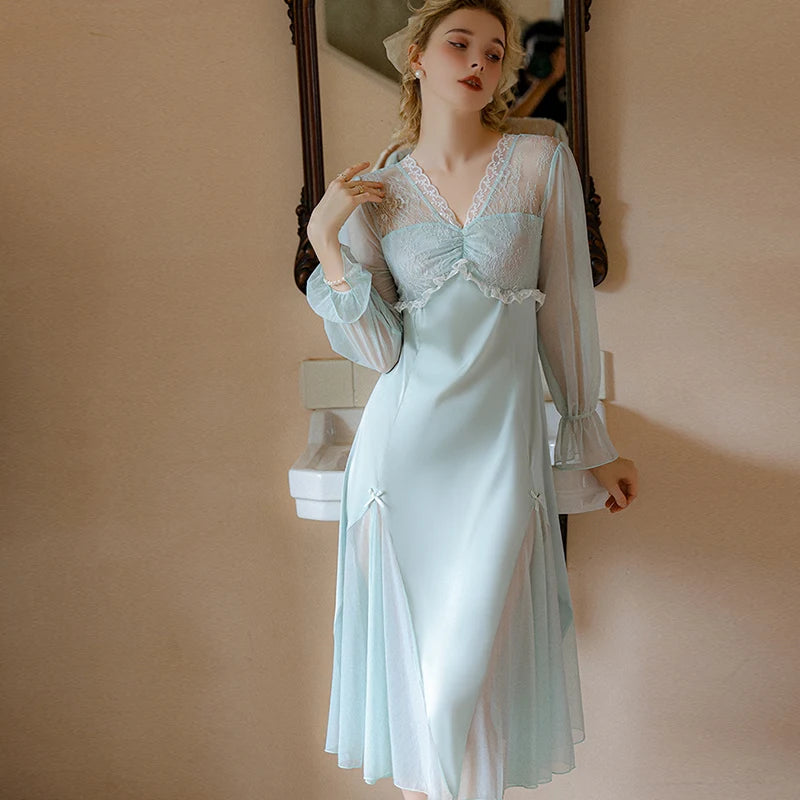 Silk Nightgown Sleepwear Dress