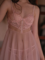 Mesh Lace Suspender Nightdress