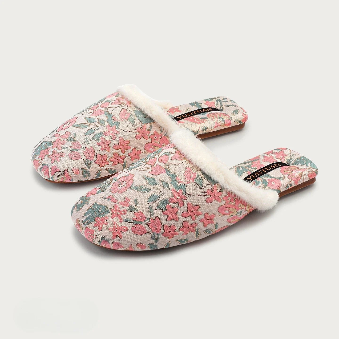 Floral Pattern Jacquard Cotton Slipper