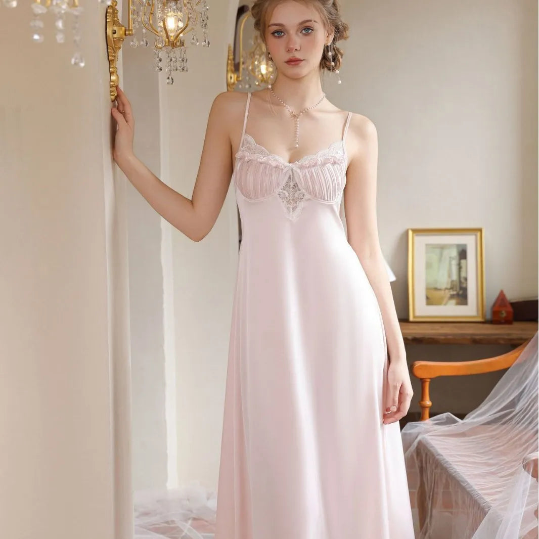 Silk Suspender Long Nightdress