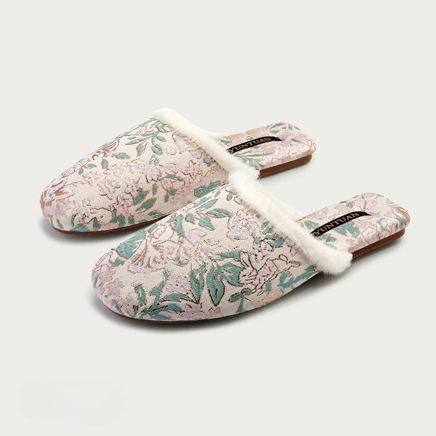 Floral Pattern Jacquard Cotton Slipper