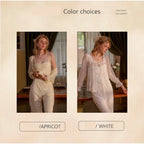 Mesh Lace Three Piece Suit Sleepwear