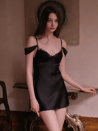 Off-Shoulder Sexy Sleepwear Vintage Pajamas