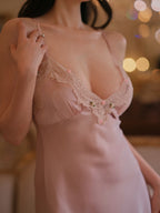 Soft Silk Deep V Floral Nightgowns