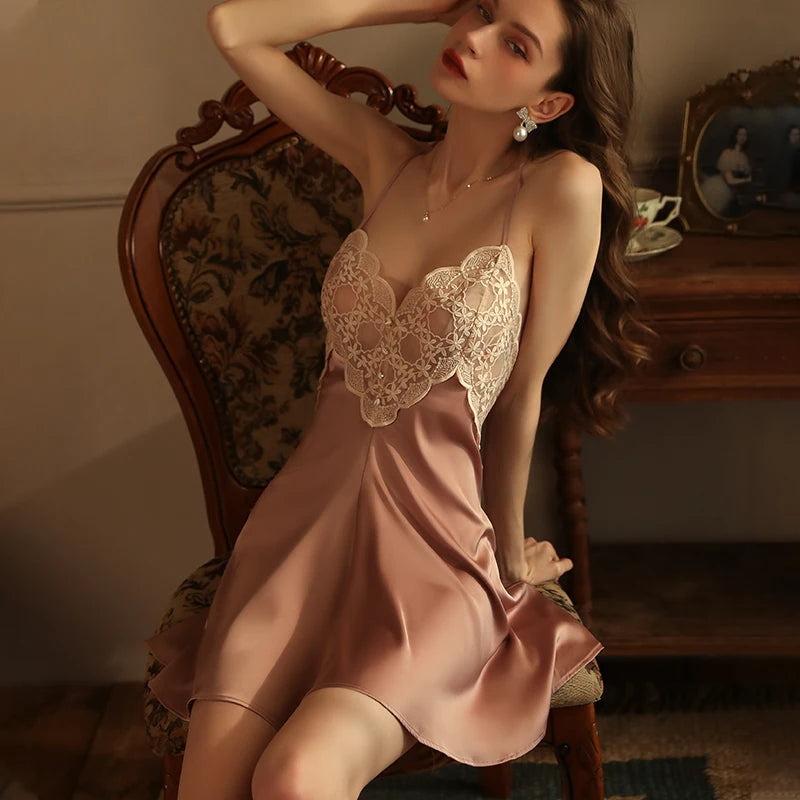 Women's Sleepwear Lace Up Pajama V Neck