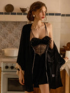 Black Velvet Nightwear Set